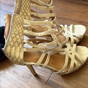 Elegant Beige Strappy Heels